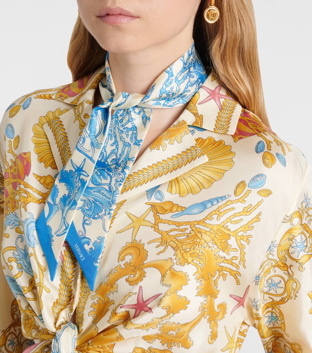 Sciarpa Underwater Barocco in twill di seta | Versace