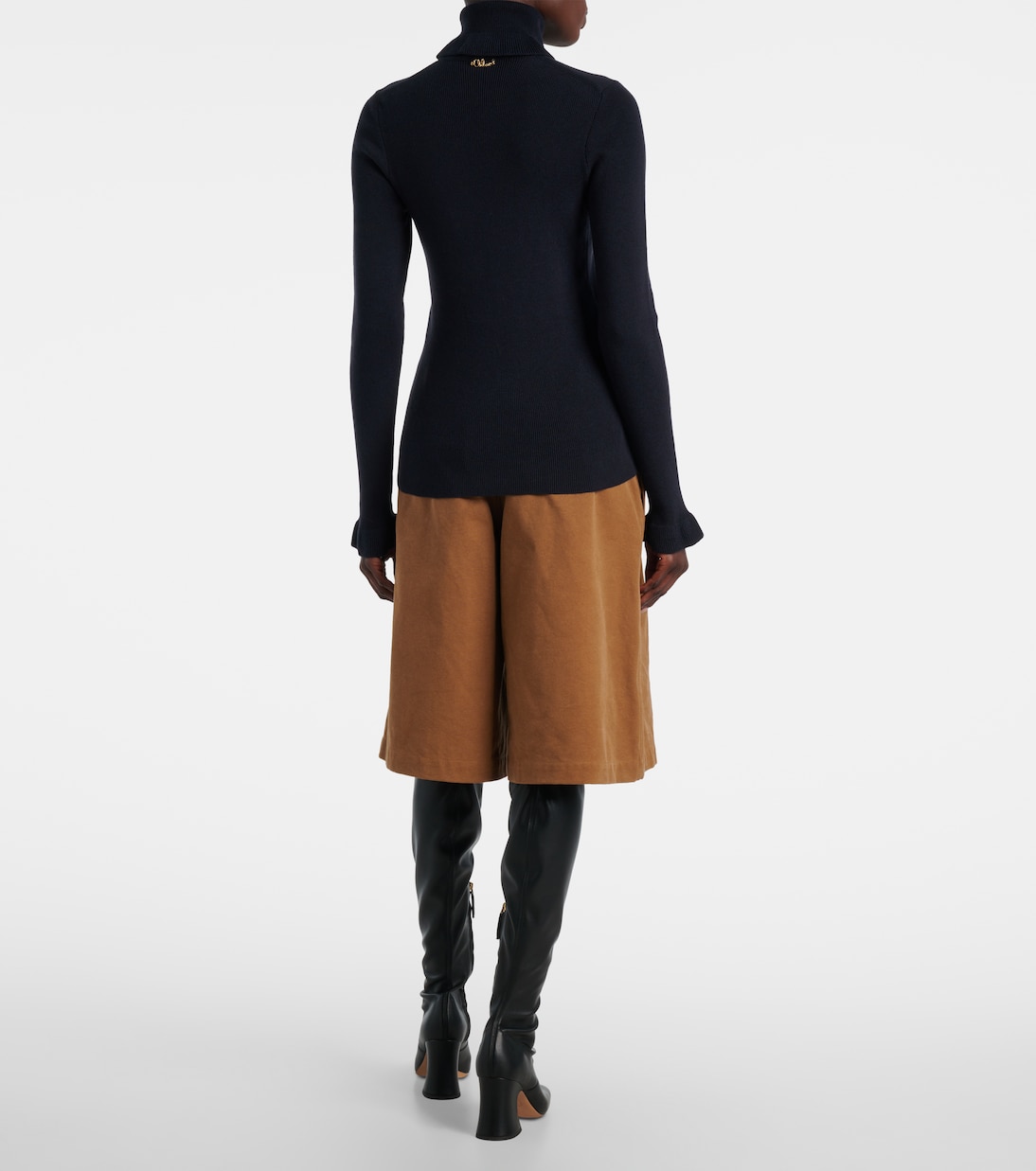 Ribbed-knit cotton and wool turtleneck sweater | Chloé