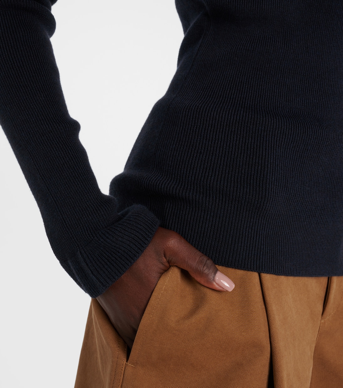 Ribbed-knit cotton and wool turtleneck sweater | Chloé