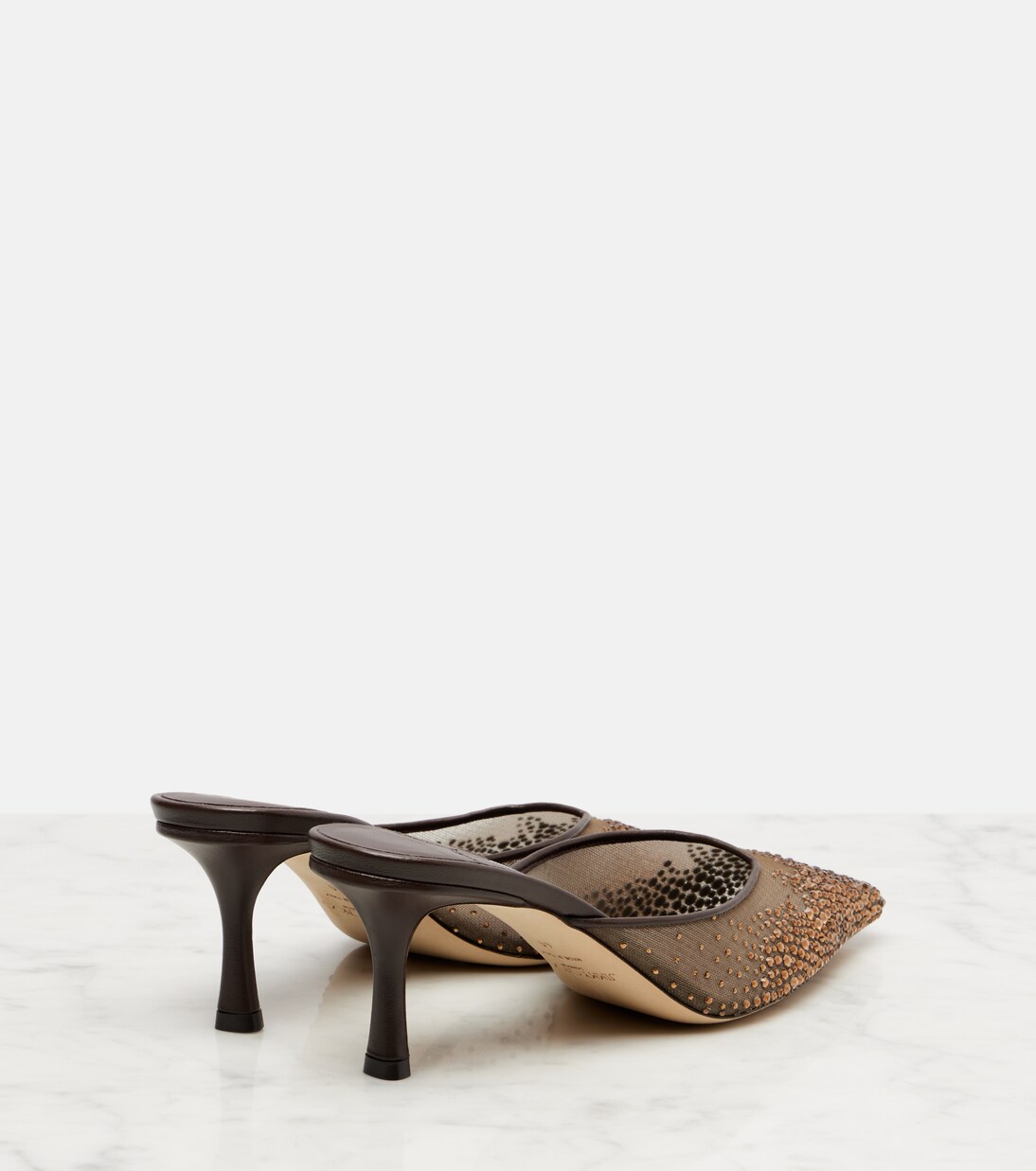 Vivi 65 crystal-embellished mesh mules | Jimmy Choo