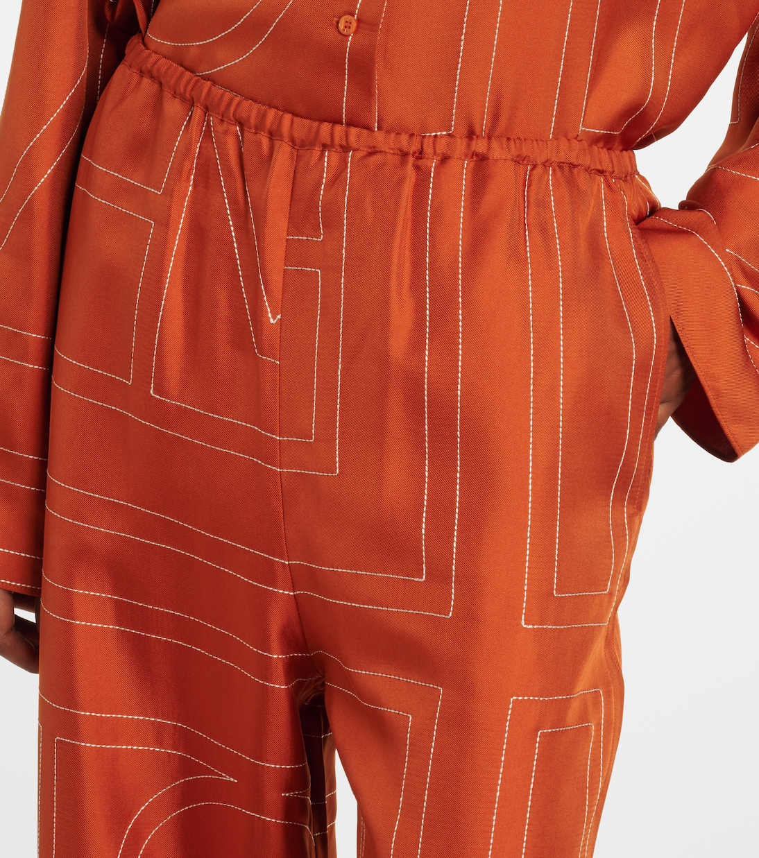 Pantalones de pijama de sarga de seda | Toteme