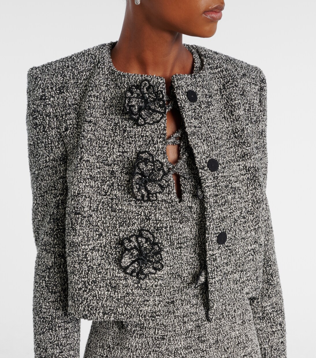 Chaqueta de tweed en mezcla de algodón | Oscar de la Renta