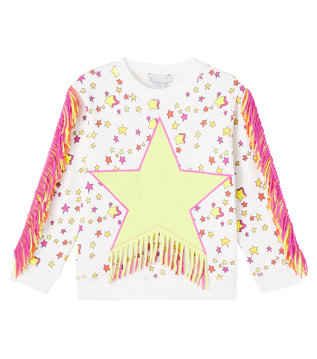 Fringed printed cotton jersey sweatshirt | Stella McCartney Kids