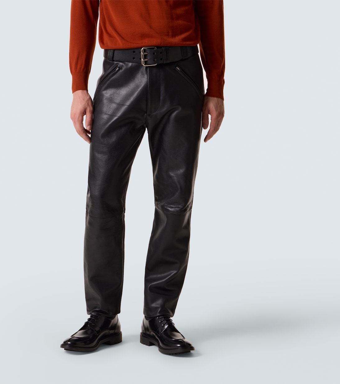 皮革直筒裤 | Saint Laurent