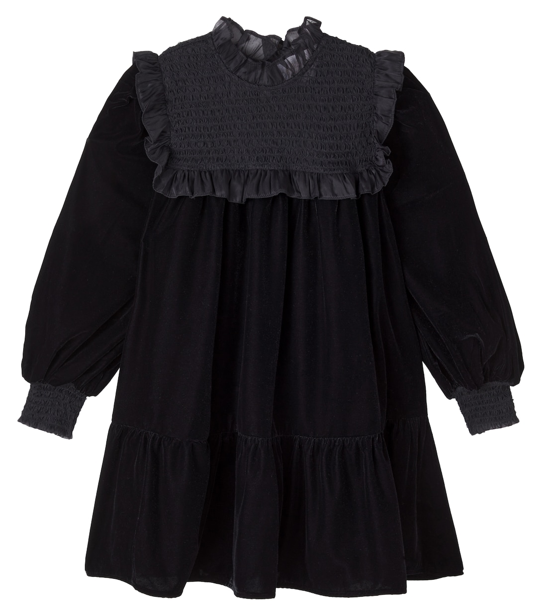 Shirred velvet dress | Petite Amalie  