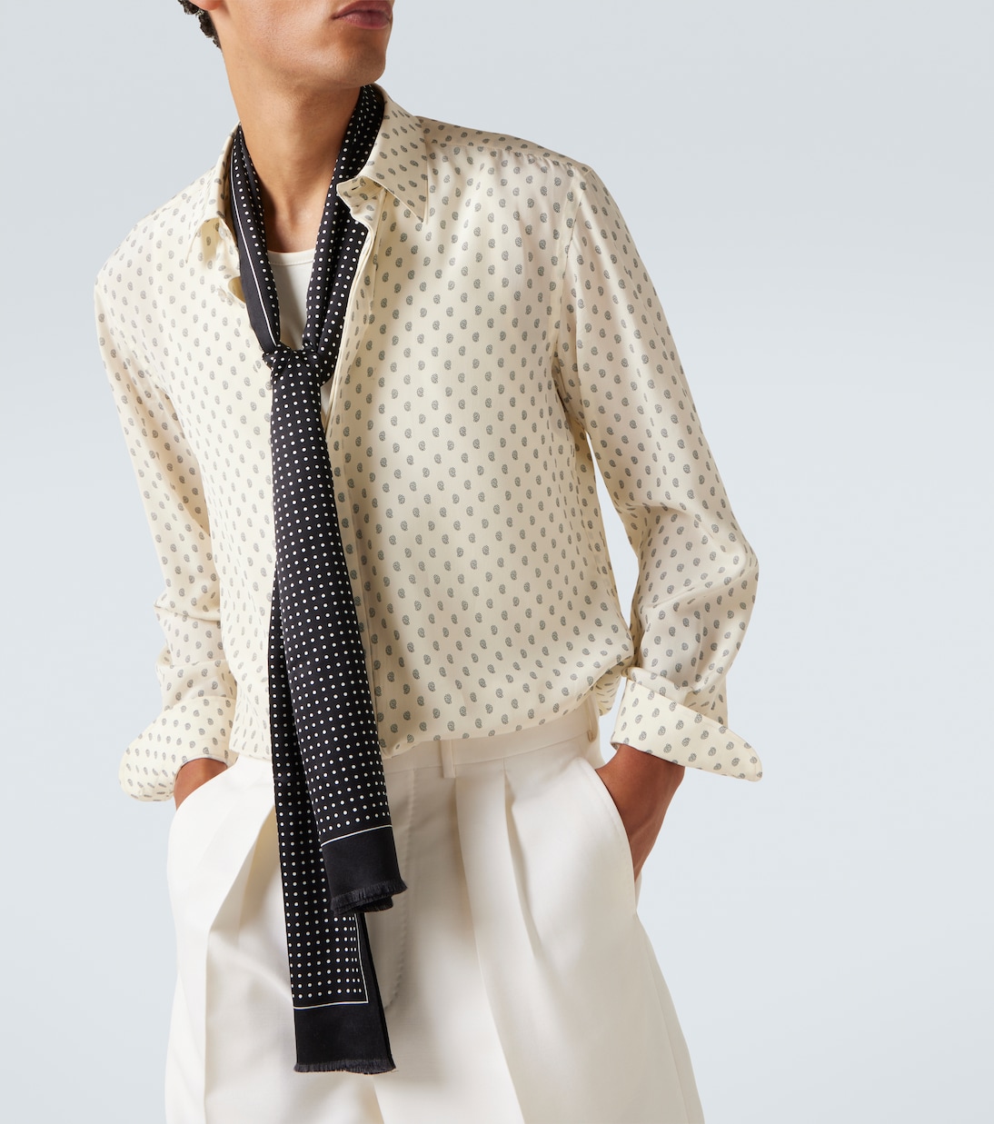 Polka-dot silk twill scarf | Tom Ford