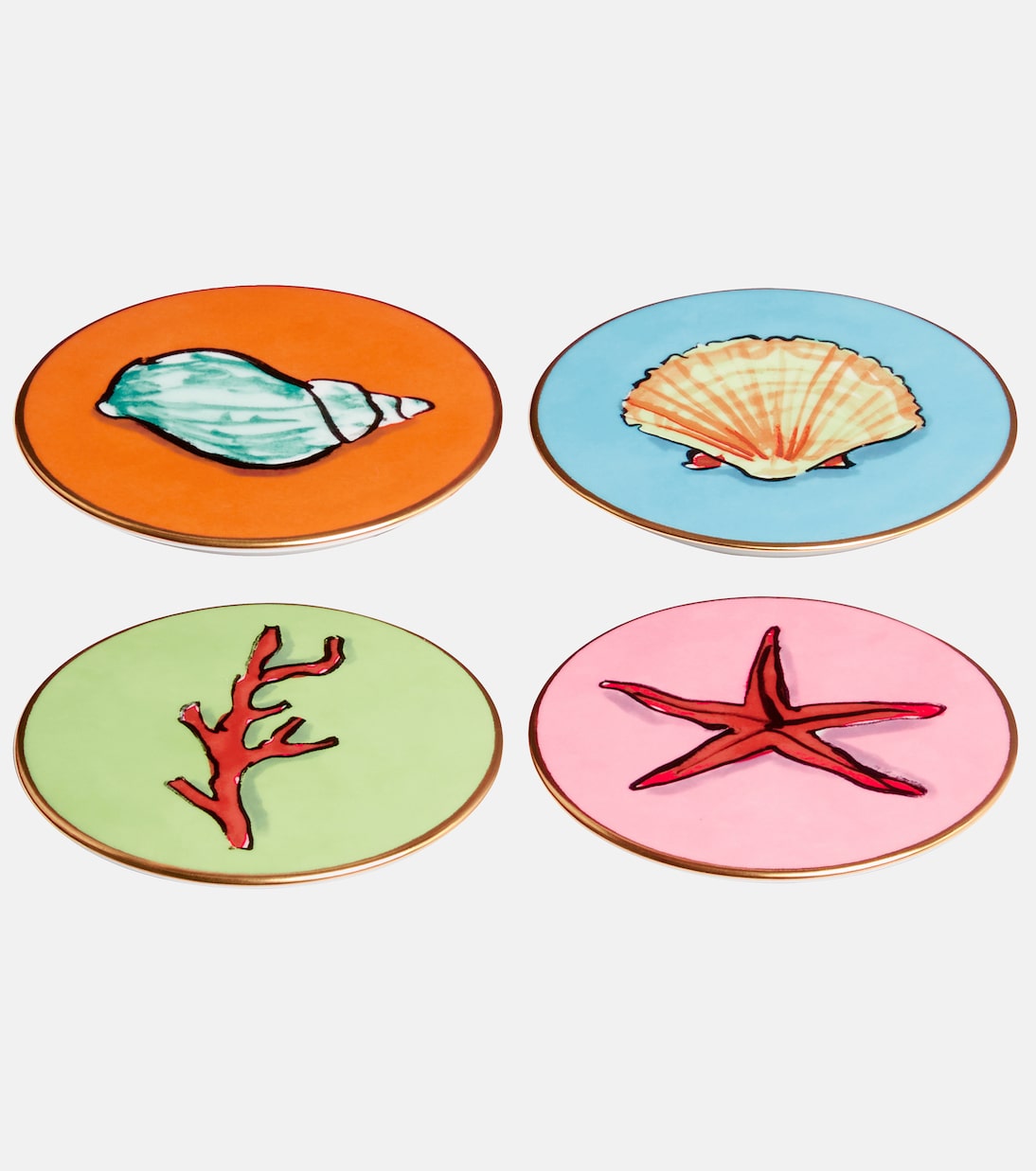 Set de 4 dessous de verre Il Viaggio di Nettuno | Ginori 1735