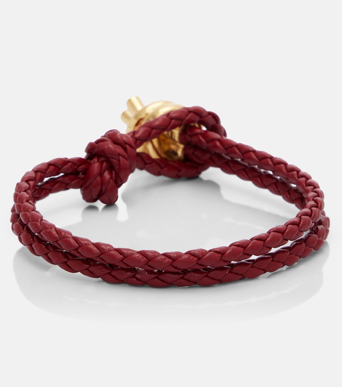 Pulsera Knot de piel trenzada y plata de ley | Bottega Veneta