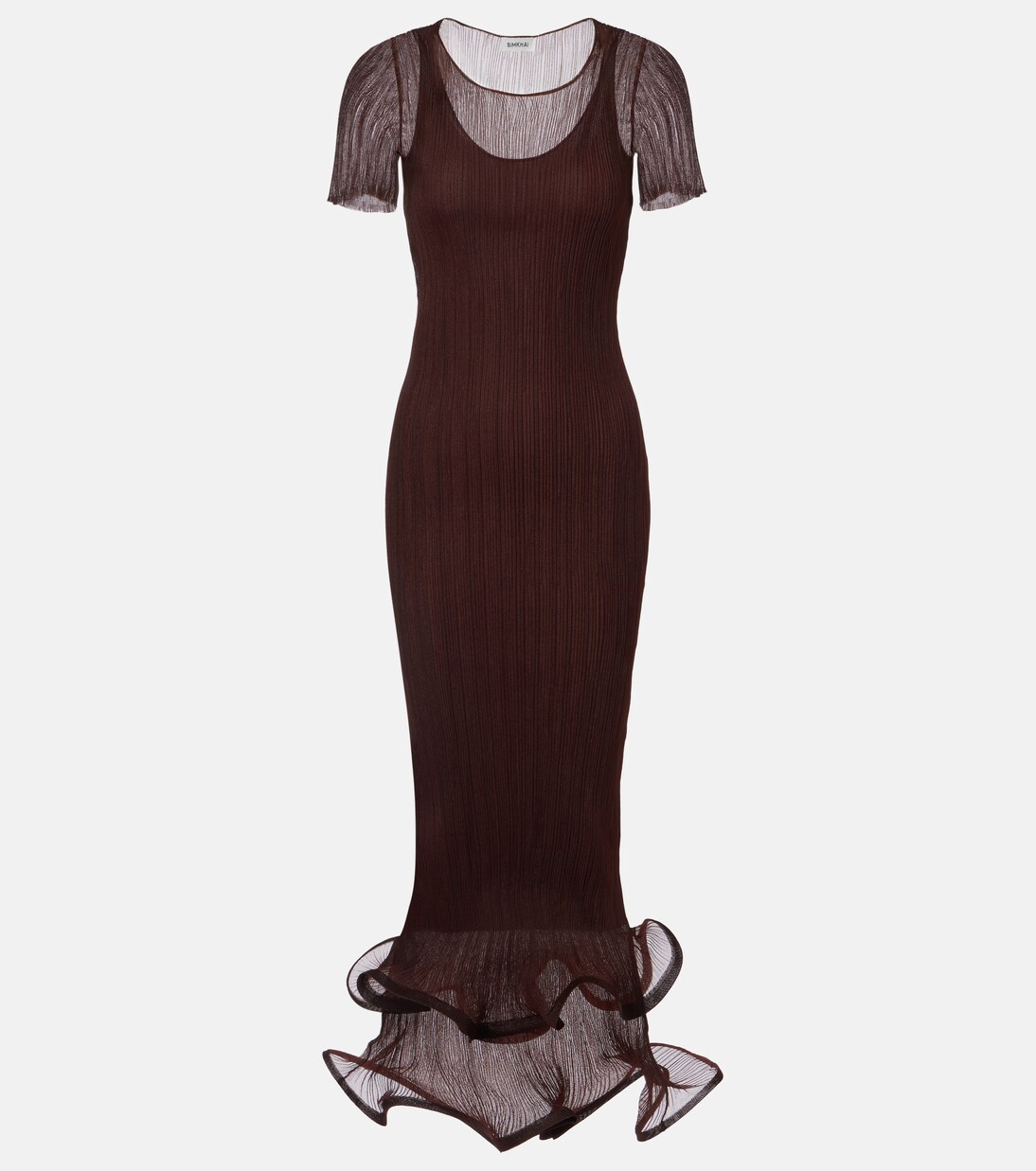 荷叶边中长连衣裙 | Simkhai