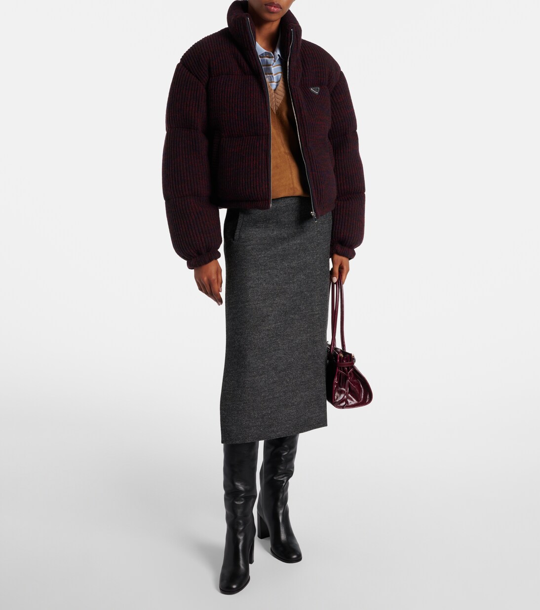 85 leather knee-high boots | Prada