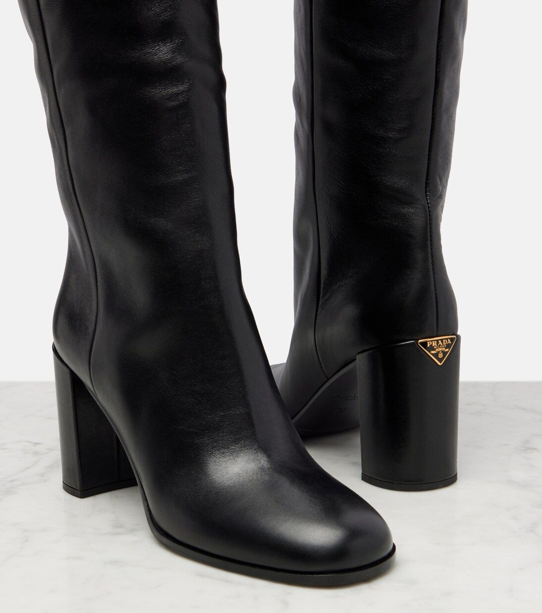 85 leather knee-high boots | Prada