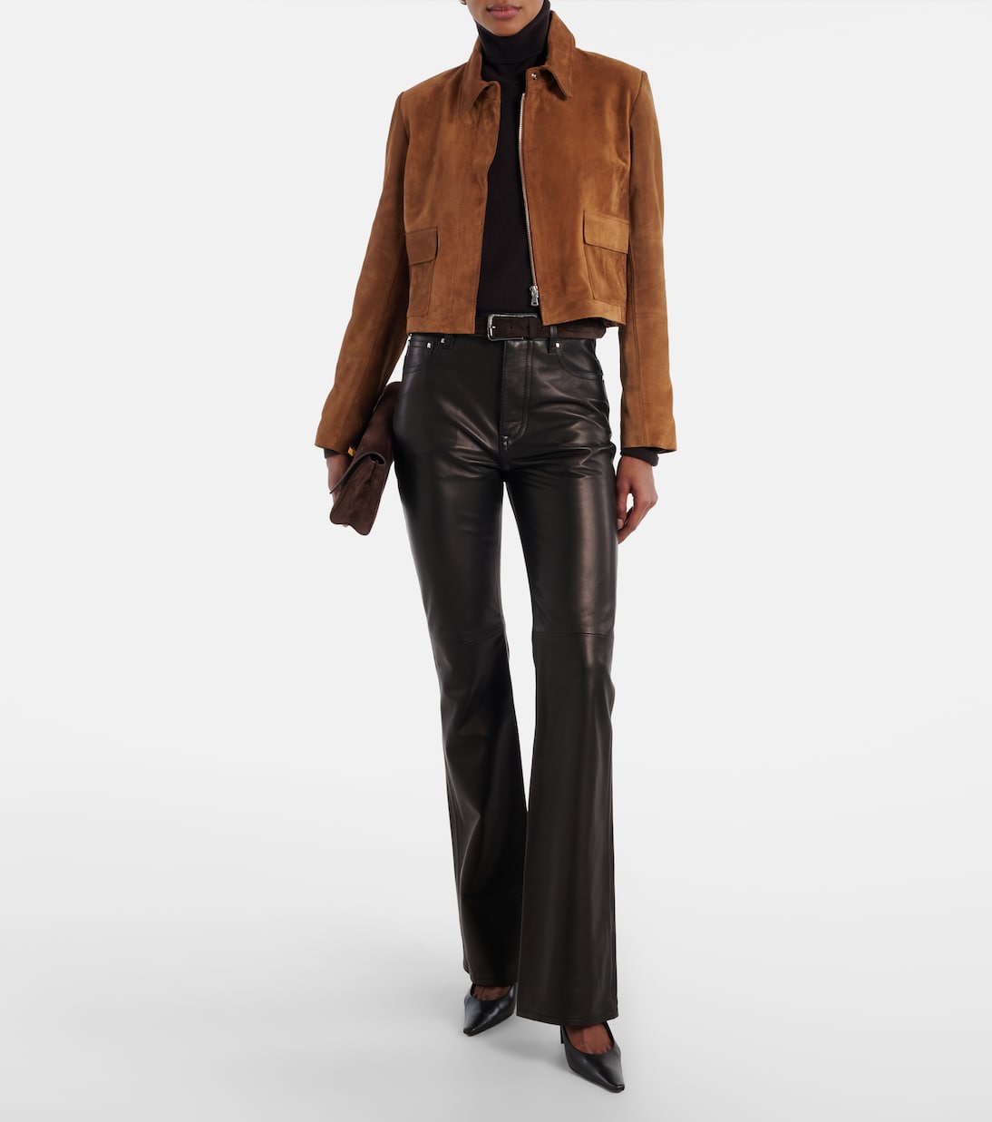 Bleeker cropped suede jacket | Nour Hammour