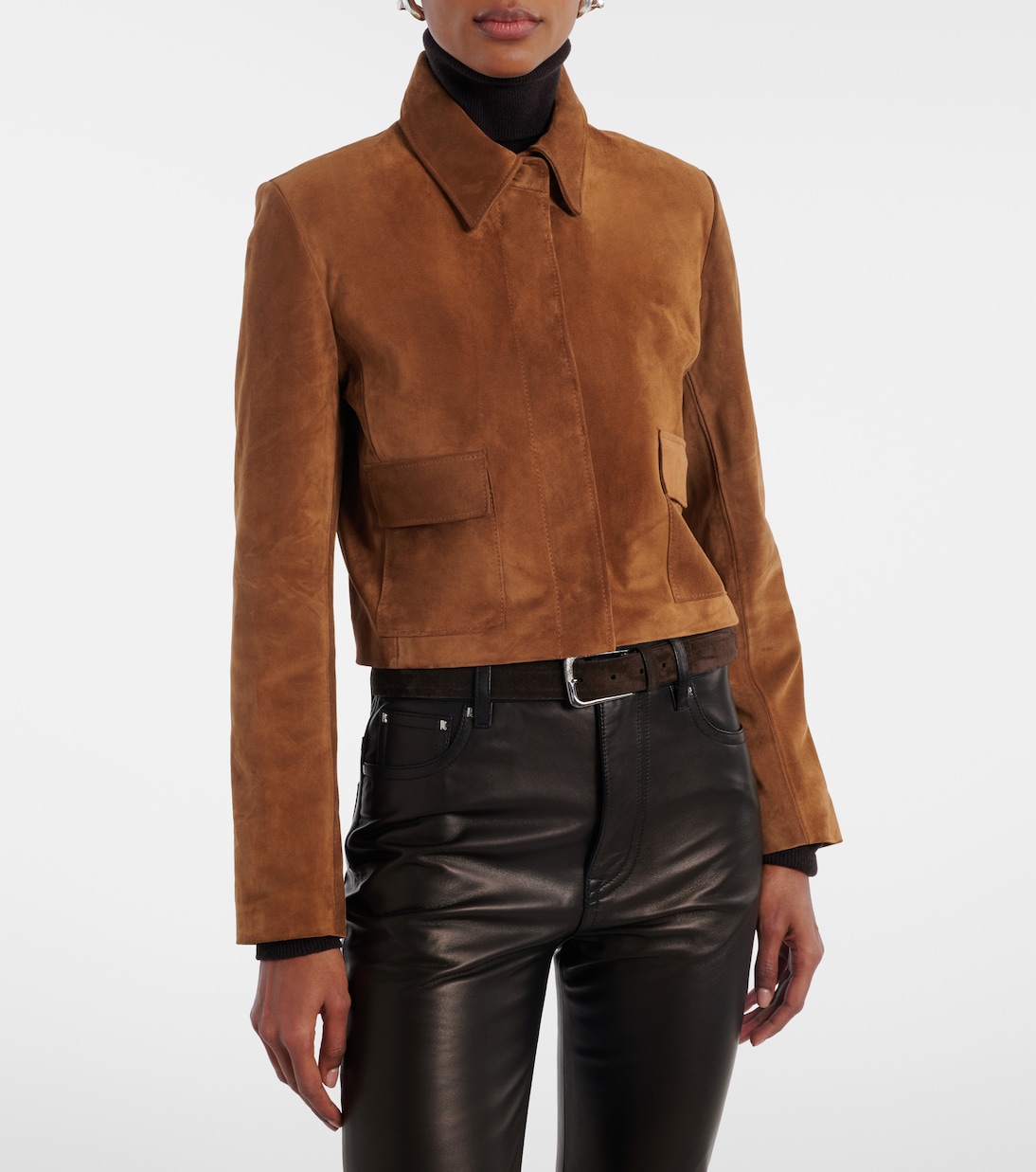 Bleeker cropped suede jacket | Nour Hammour