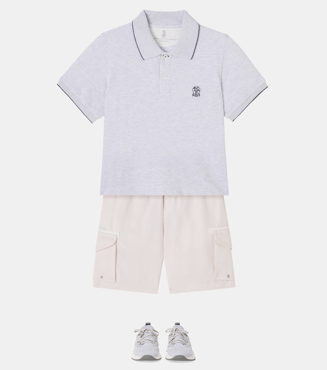 Short cargo en lin et coton | Brunello Cucinelli Kids