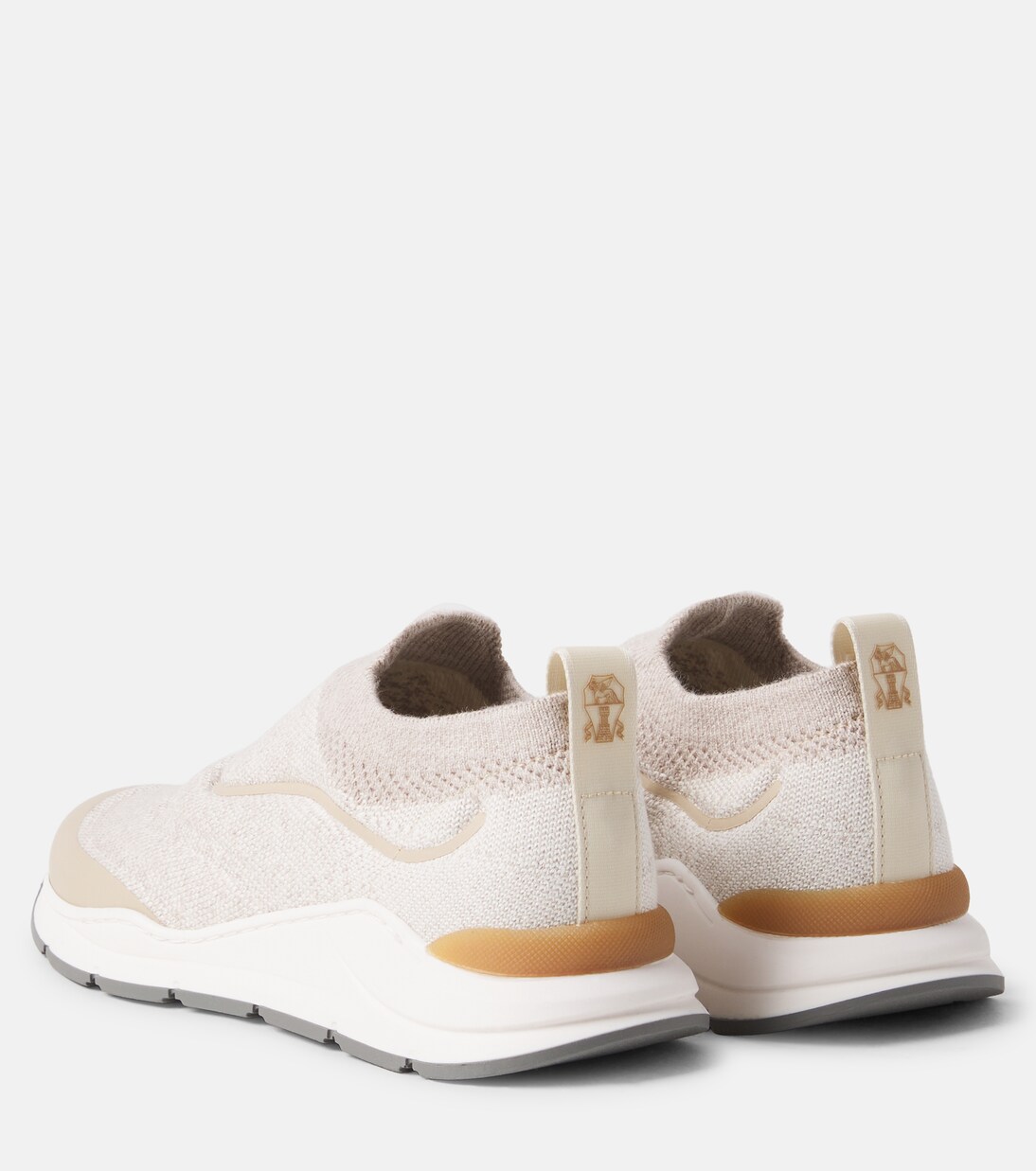 Logo knitted slip-on sneakers | Brunello Cucinelli Kids