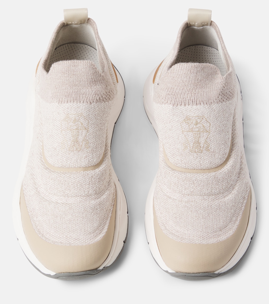 Logo knitted slip-on sneakers | Brunello Cucinelli Kids