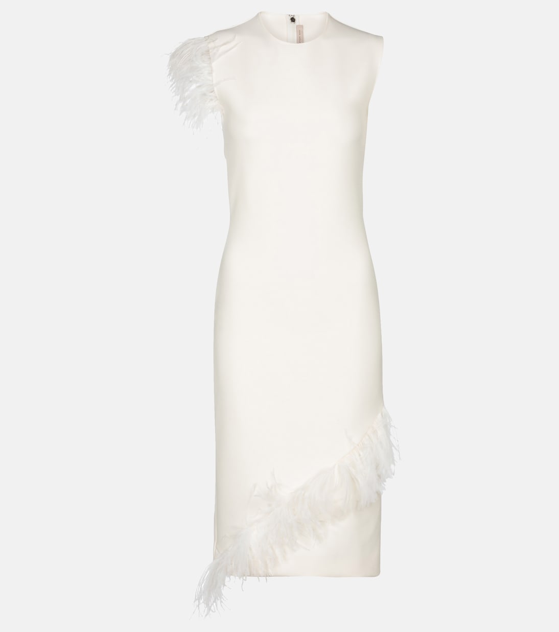 Feather-trimmed wool-blend dress | Christopher Kane