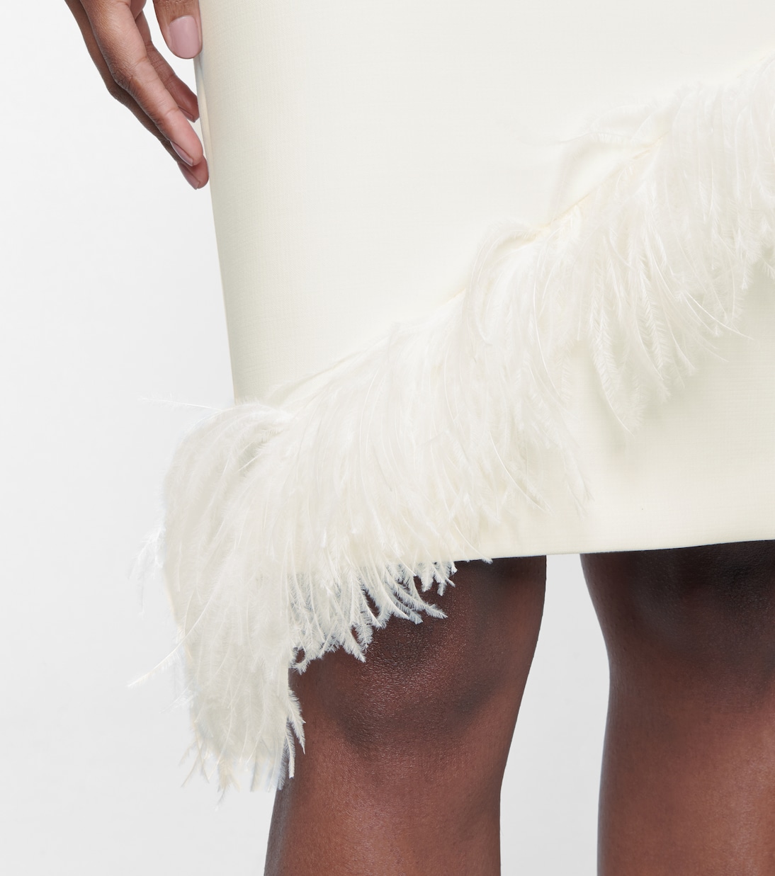Feather-trimmed wool-blend dress | Christopher Kane