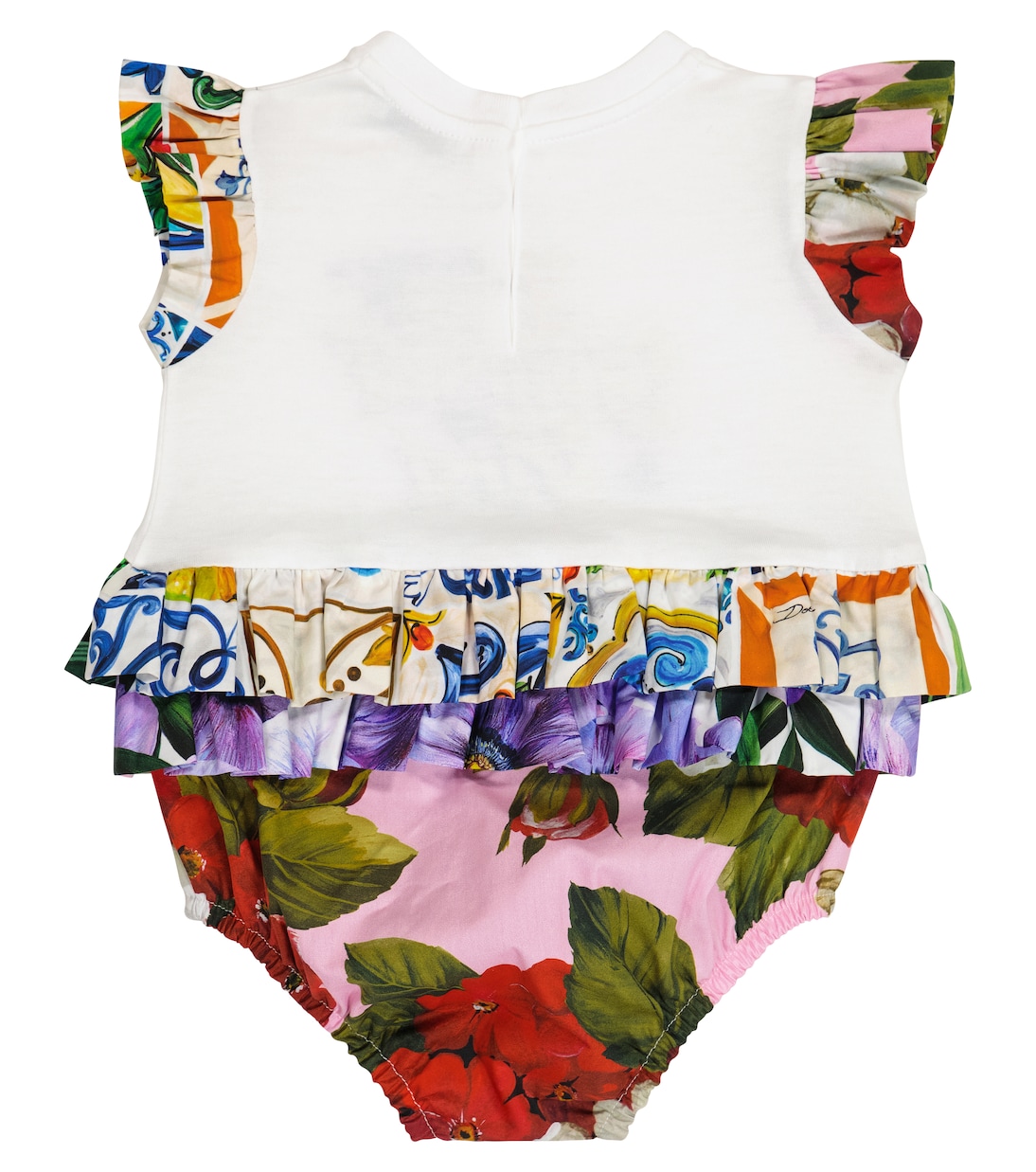 Baby - Body a stampa floreale in cotone | Dolce&Gabbana Kids