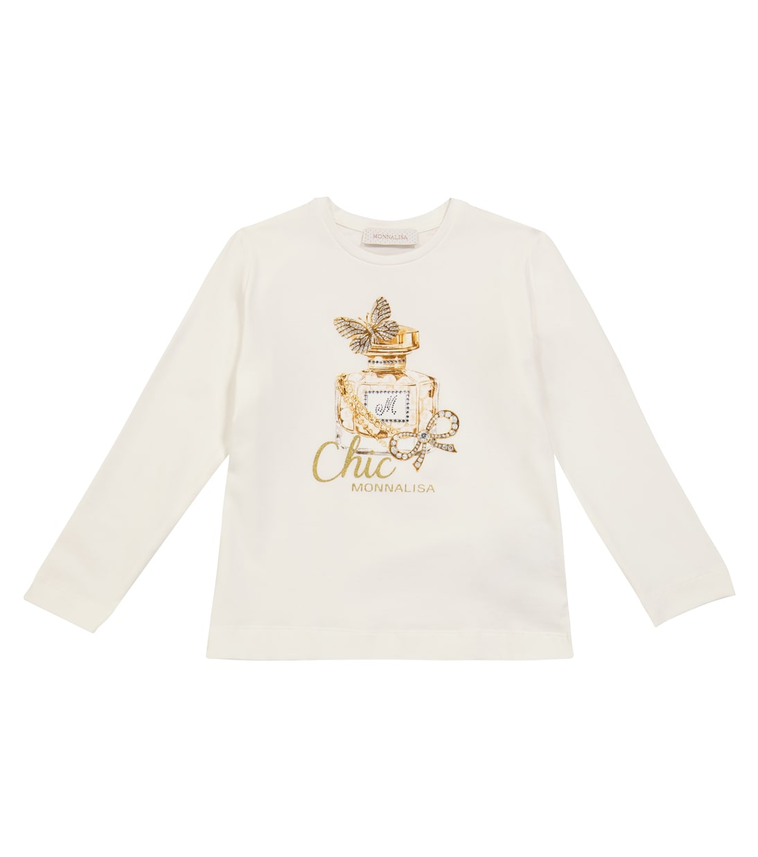 Camiseta de algodón elástico con adornos | Monnalisa