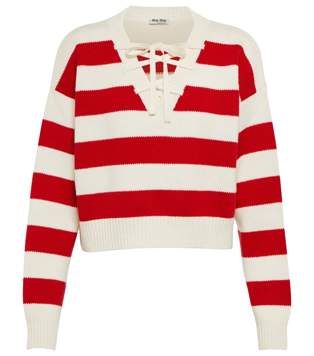Pullover in cashmere a righe | Miu Miu