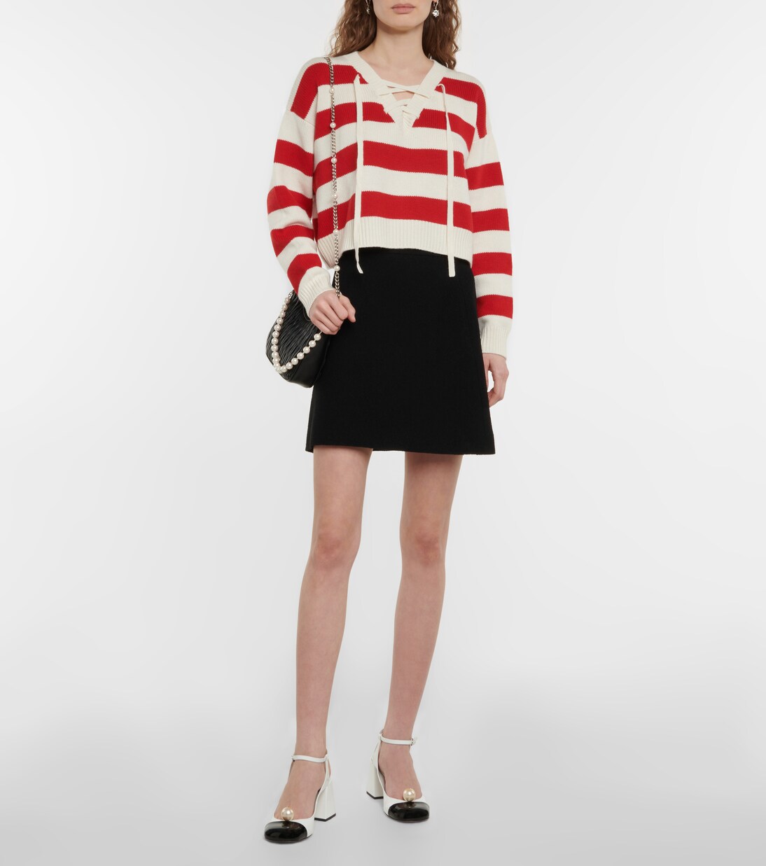 Pullover in cashmere a righe | Miu Miu