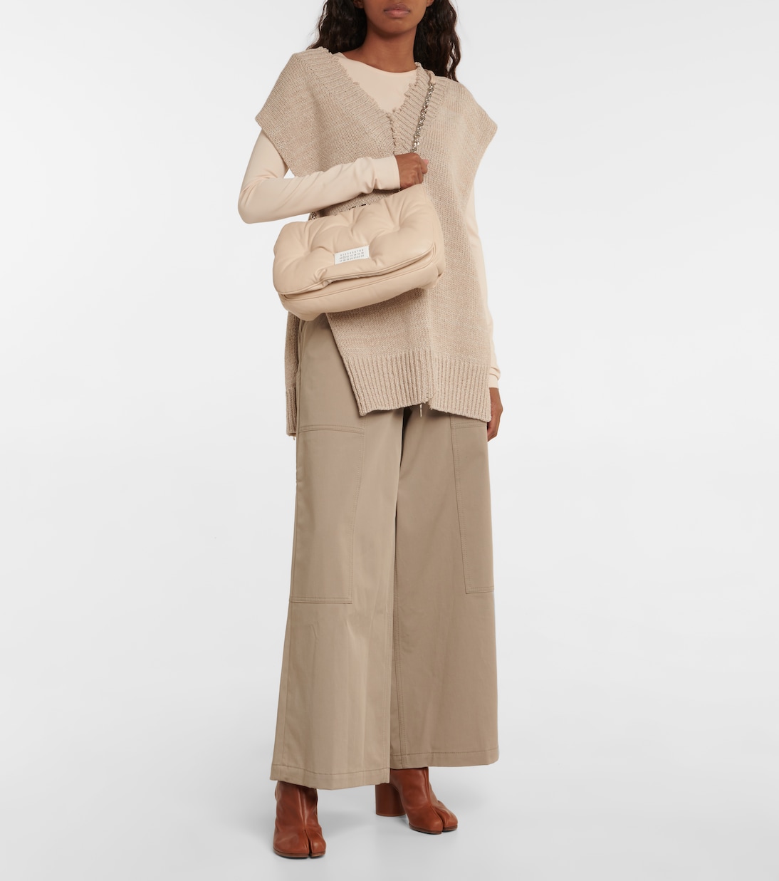 Jeans a gamba larga e vita alta | MM6 Maison Margiela