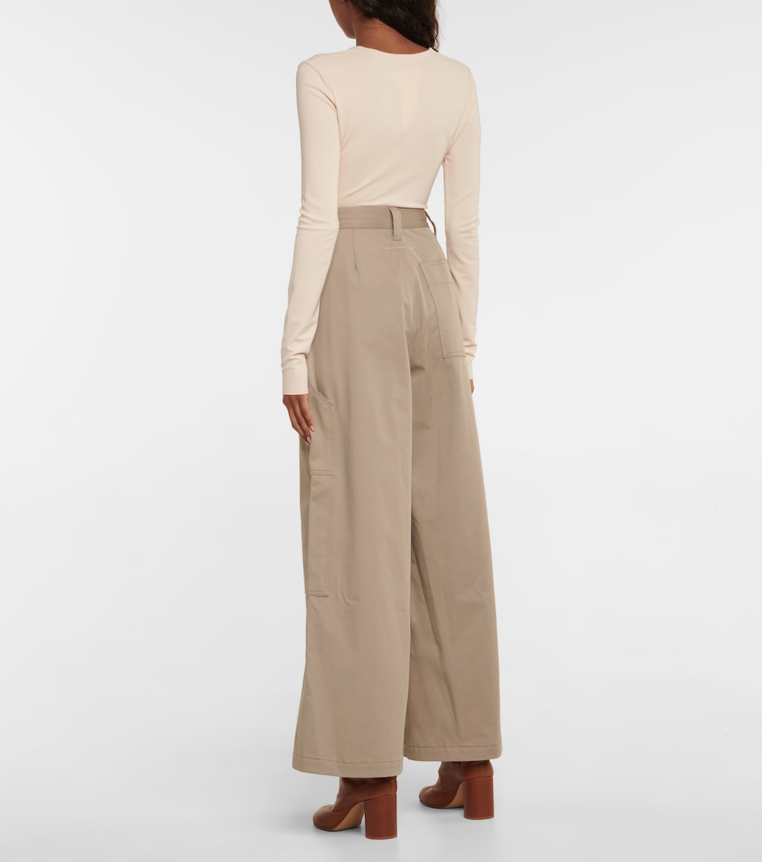 Jeans a gamba larga e vita alta | MM6 Maison Margiela
