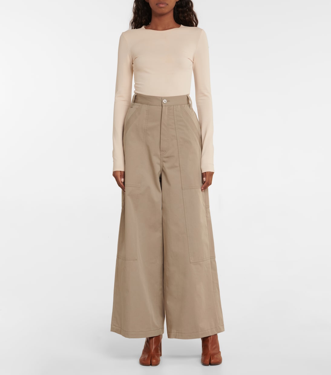 Jeans a gamba larga e vita alta | MM6 Maison Margiela