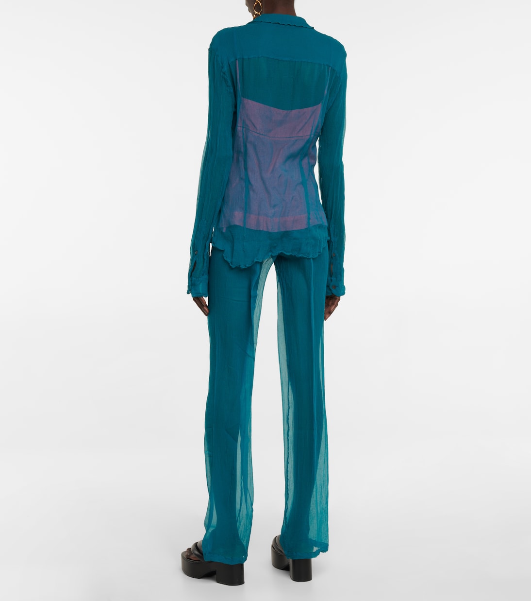 Pantaloni in seta a vita alta | Dries Van Noten