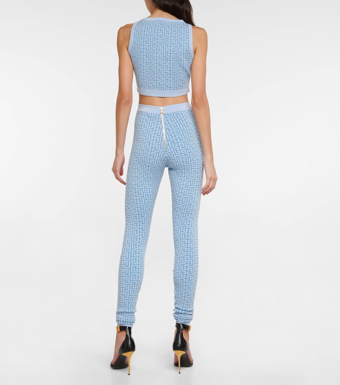 Crop top Monogram en mezcla de lana | Balmain