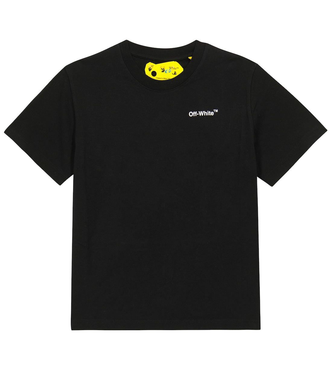 Logo cotton jersey T shirt in black Off White Kids Mytheresa