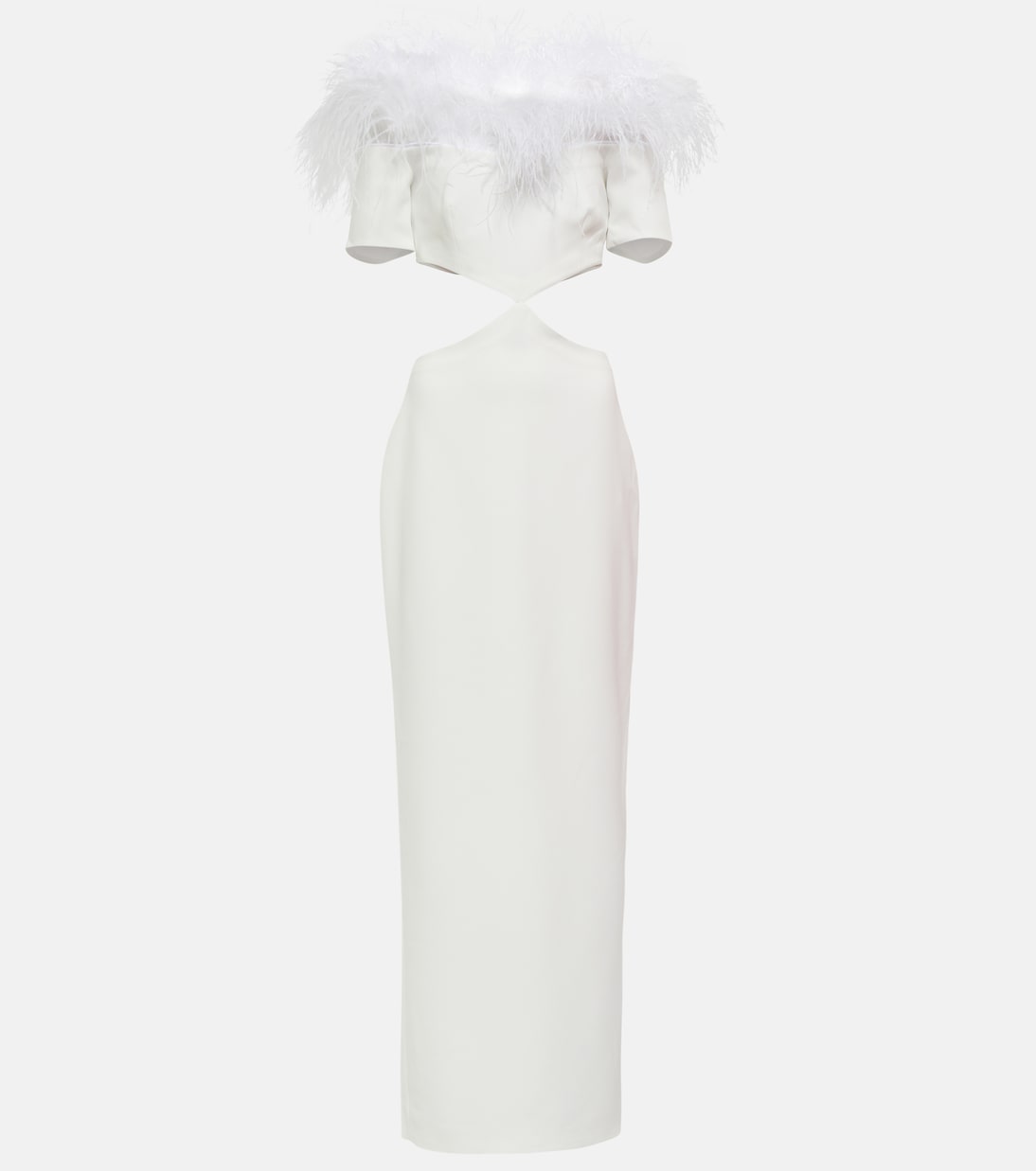 Maxikleid mit Federn | Rasario