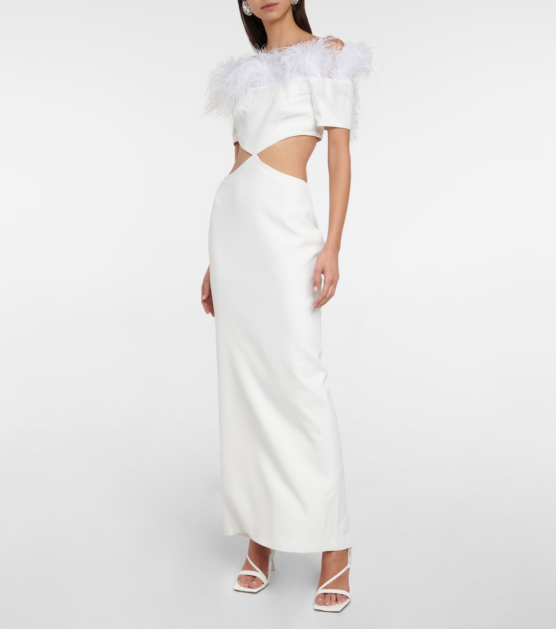 Maxikleid mit Federn | Rasario