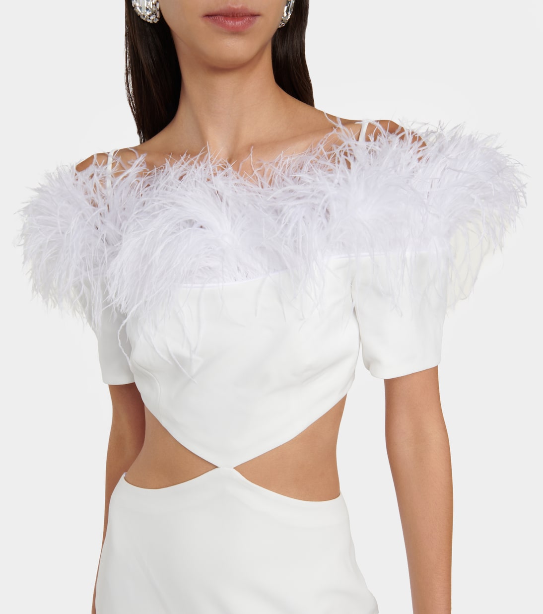 Maxikleid mit Federn | Rasario