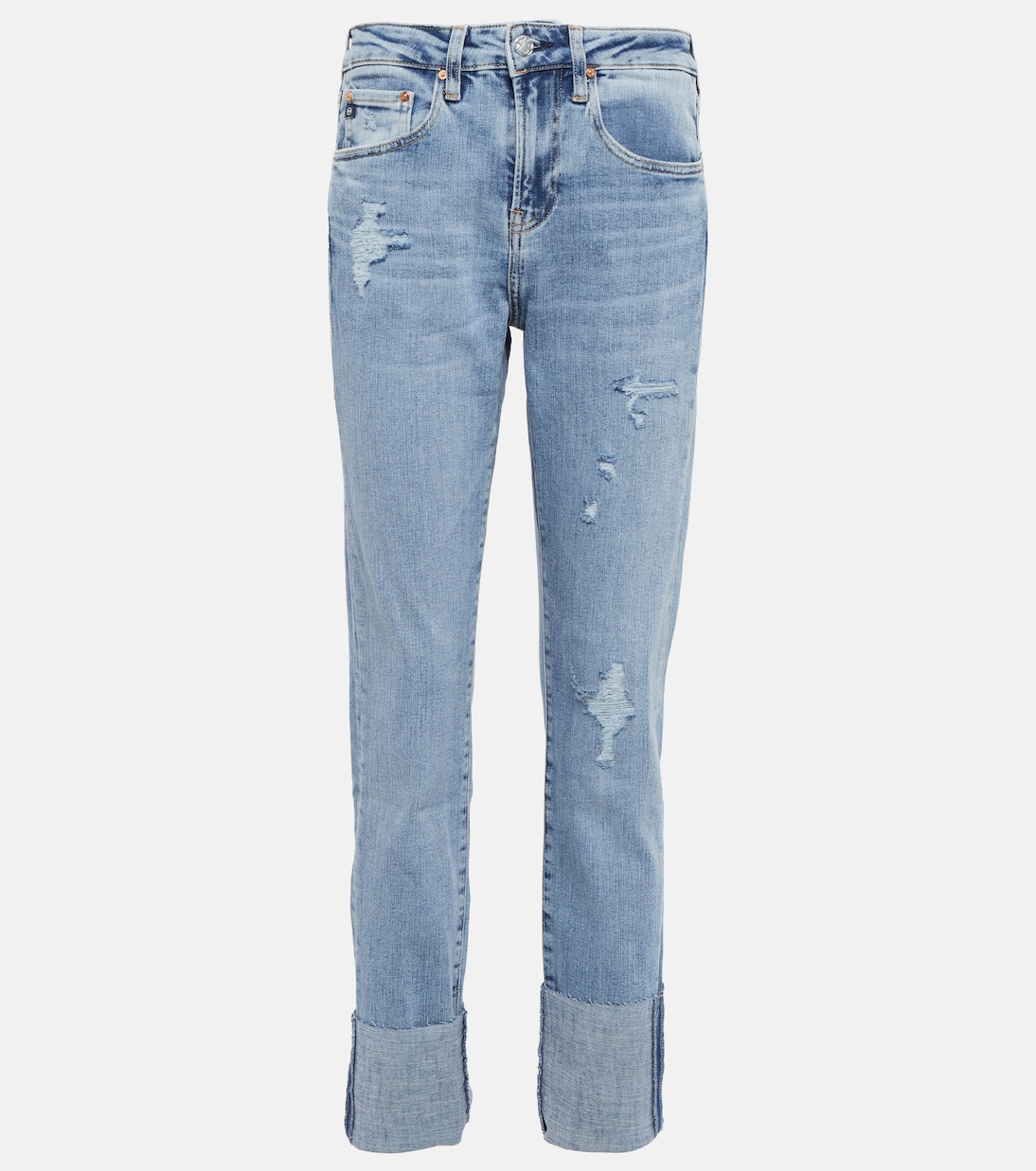 Cuffed straight jeans | AG Jeans