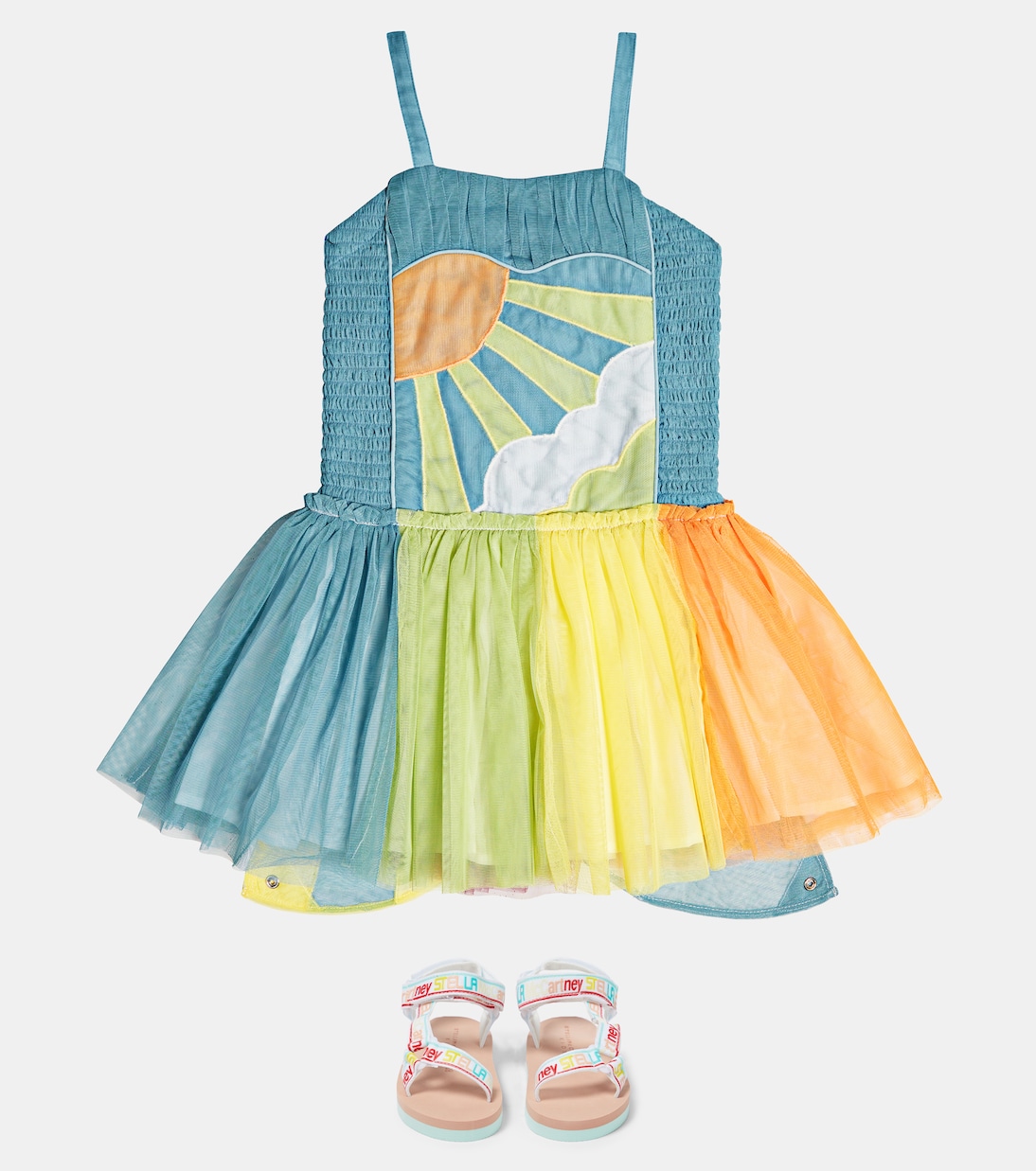 Kleid aus Baumwolle und Tüll | Stella McCartney Kids