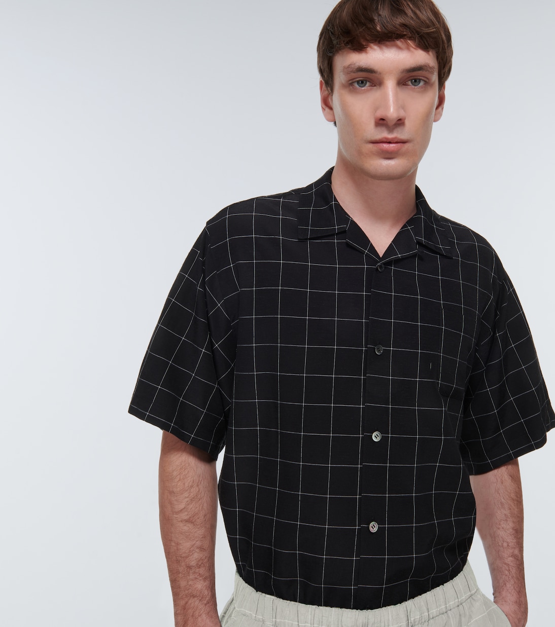 Checked silk-blend shirt | Undercover