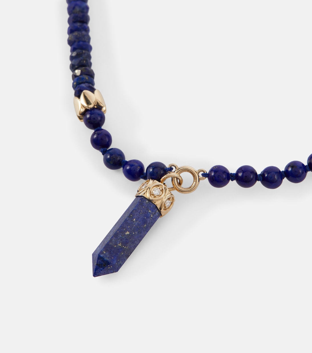 Collana giovanile in oro 14kt con perline, diamanti e lapislazzuli Sydney Evan