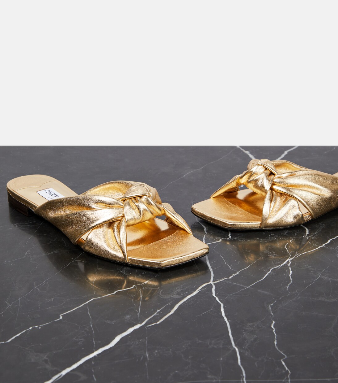 Avenue metallic leather slides | Jimmy Choo