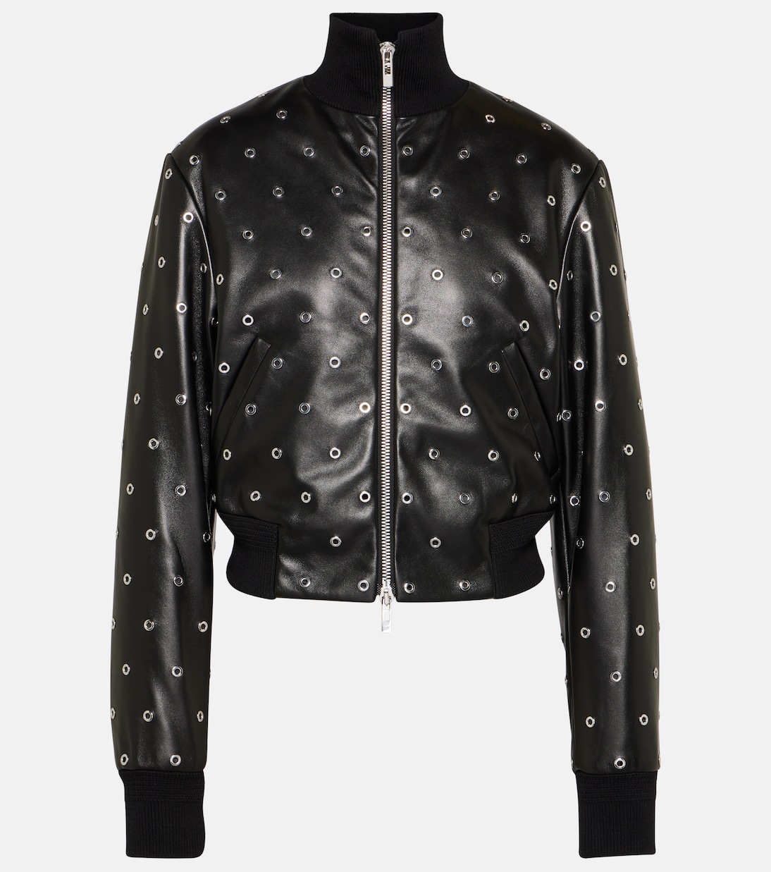 Chaqueta de Cuero con Detalles de Tachuelas Alaïa para Jóvenes Modernos