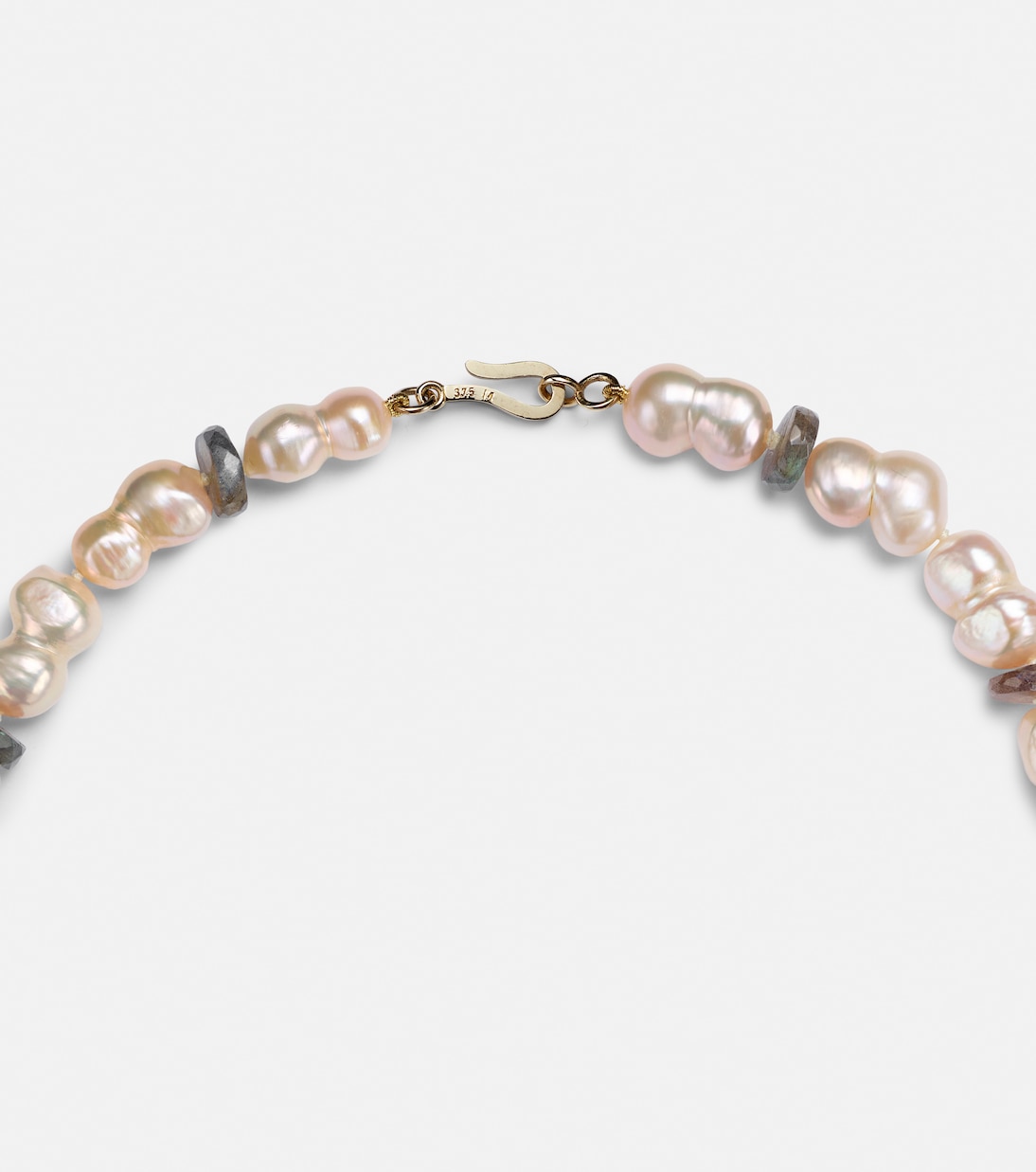 Collana ILEANA MAKRI in oro 9kt con perle e pietre di labradorite, stile giovane e moderno