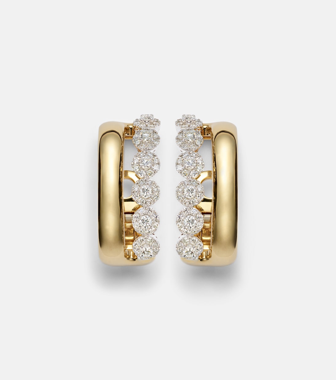 Orecchini a Clip in Oro 18kt YEPREM Golden Strada con Diamanti Eleganti per Giovani Stilisti