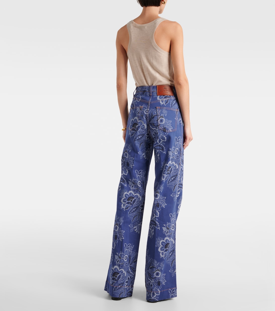 Jeans flared e vita alta con stampa | Etro