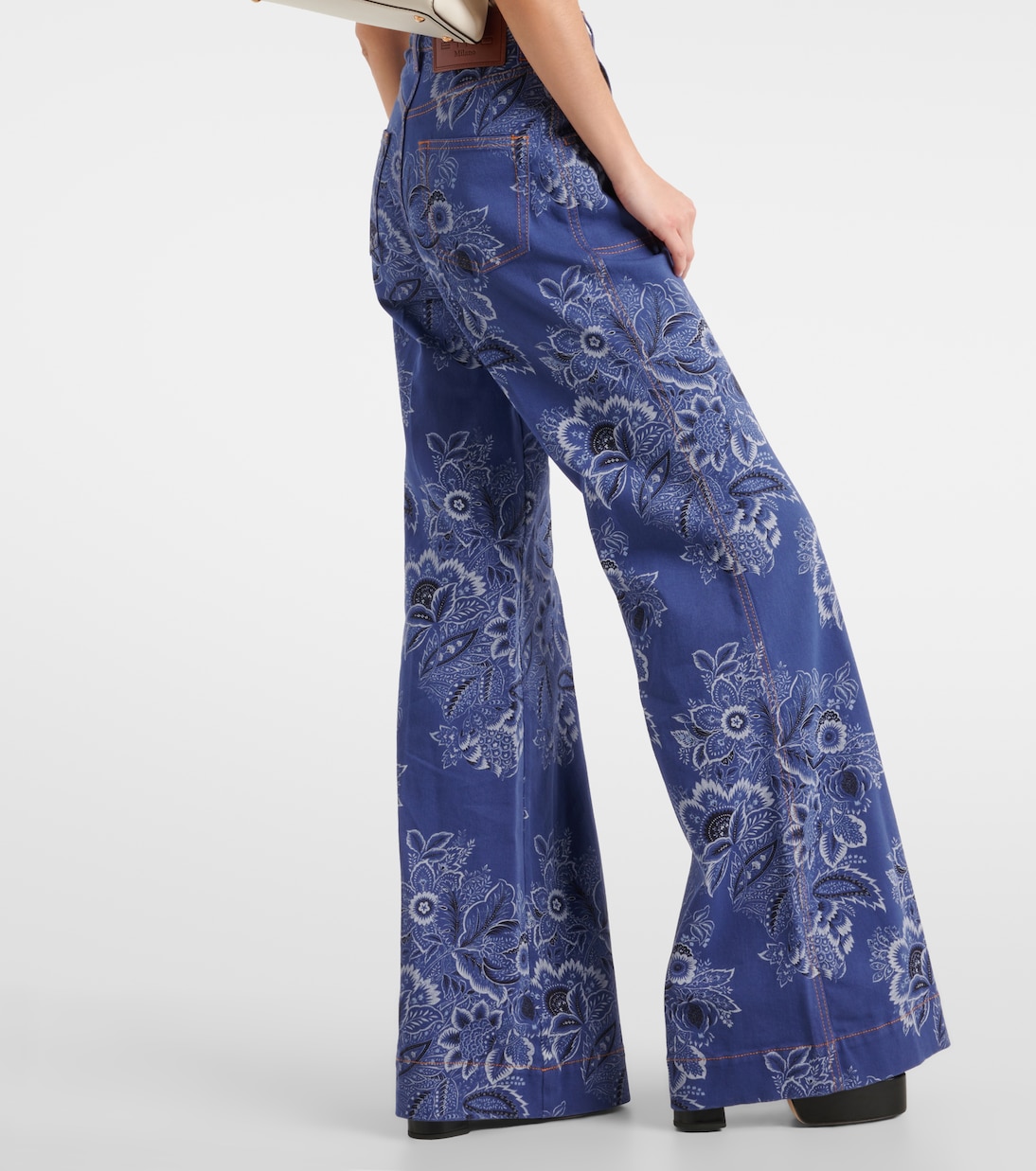 Jeans flared e vita alta con stampa | Etro