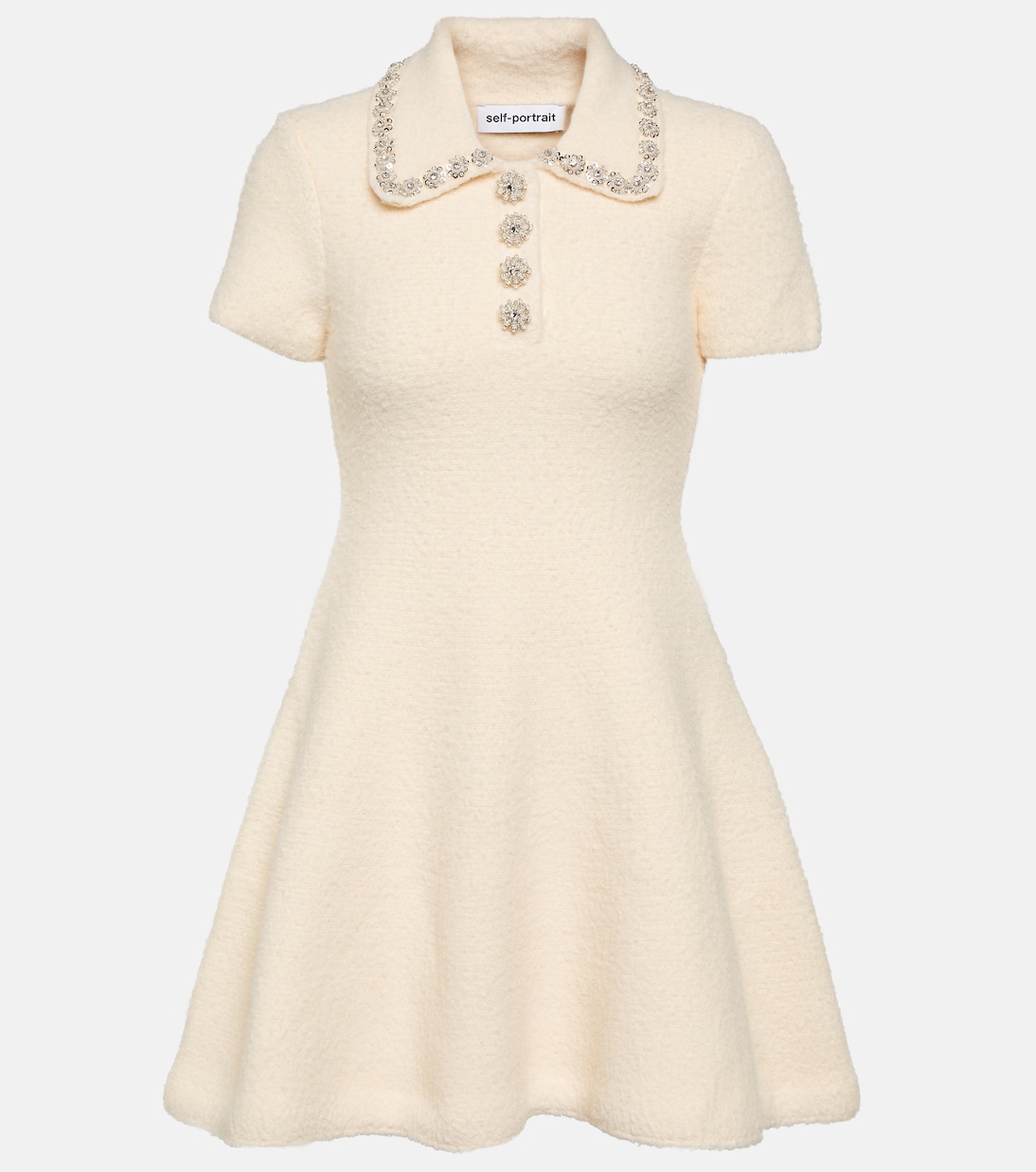 Embellished bouclé minidress | Self-Portrait