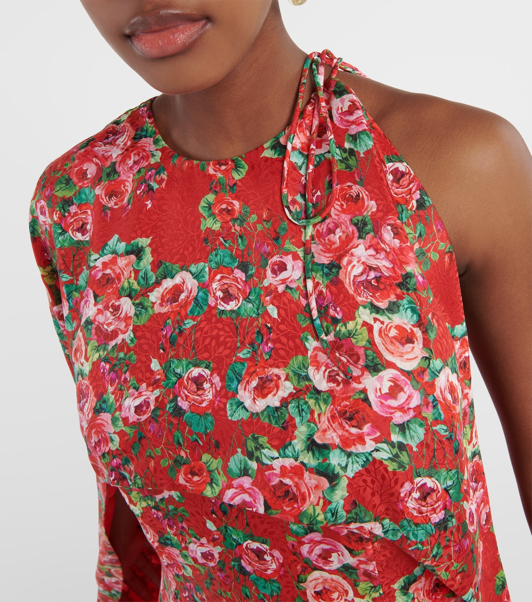 Vestido midi de seda con capa | Markarian