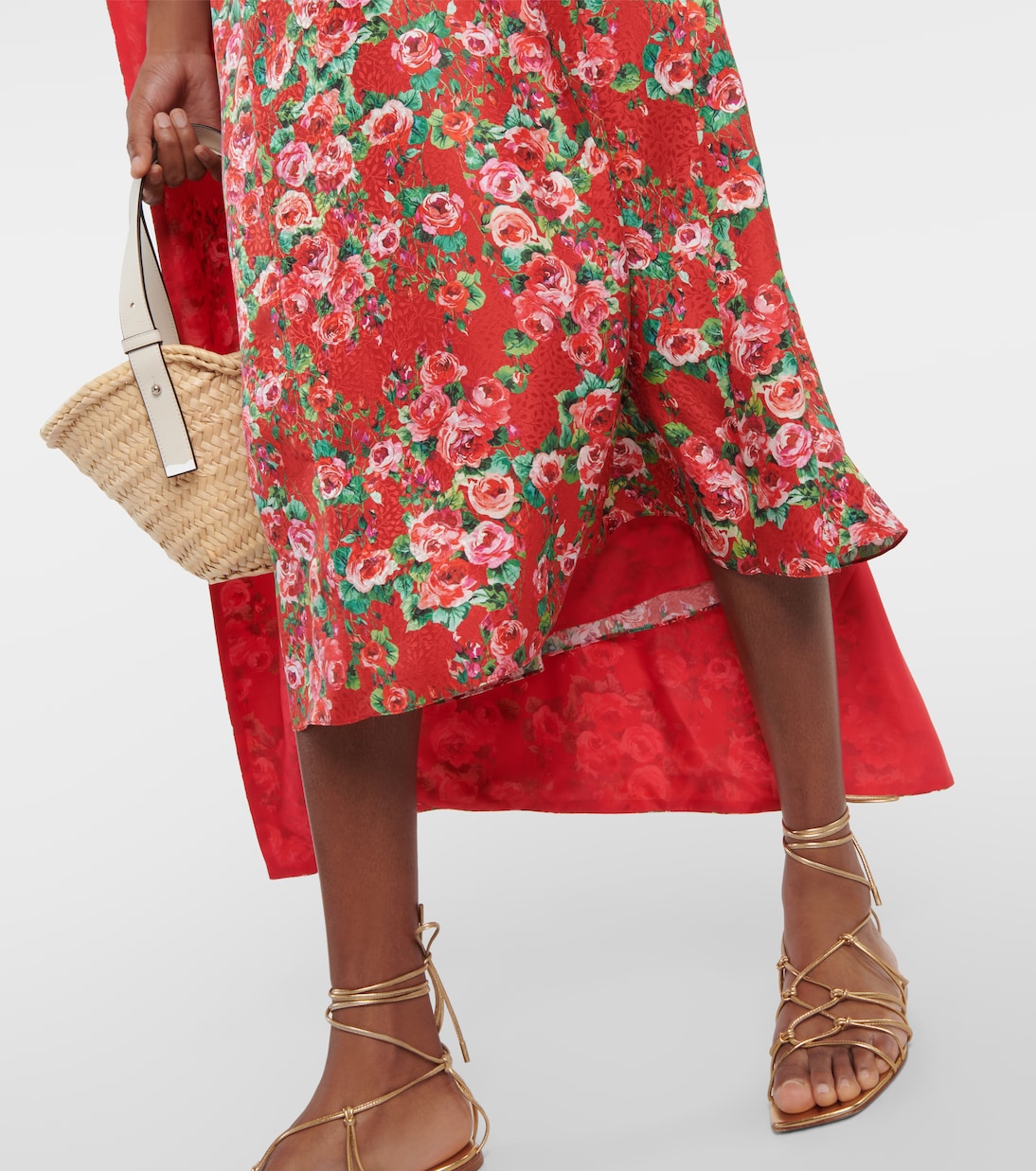 Vestido midi de seda con capa | Markarian
