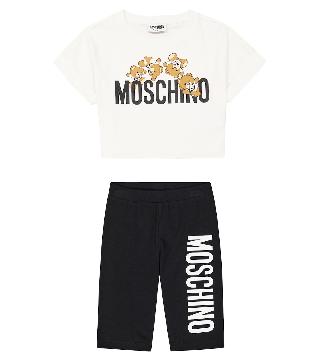 Ensemble t-shirt et short en coton mélangé | Moschino Kids