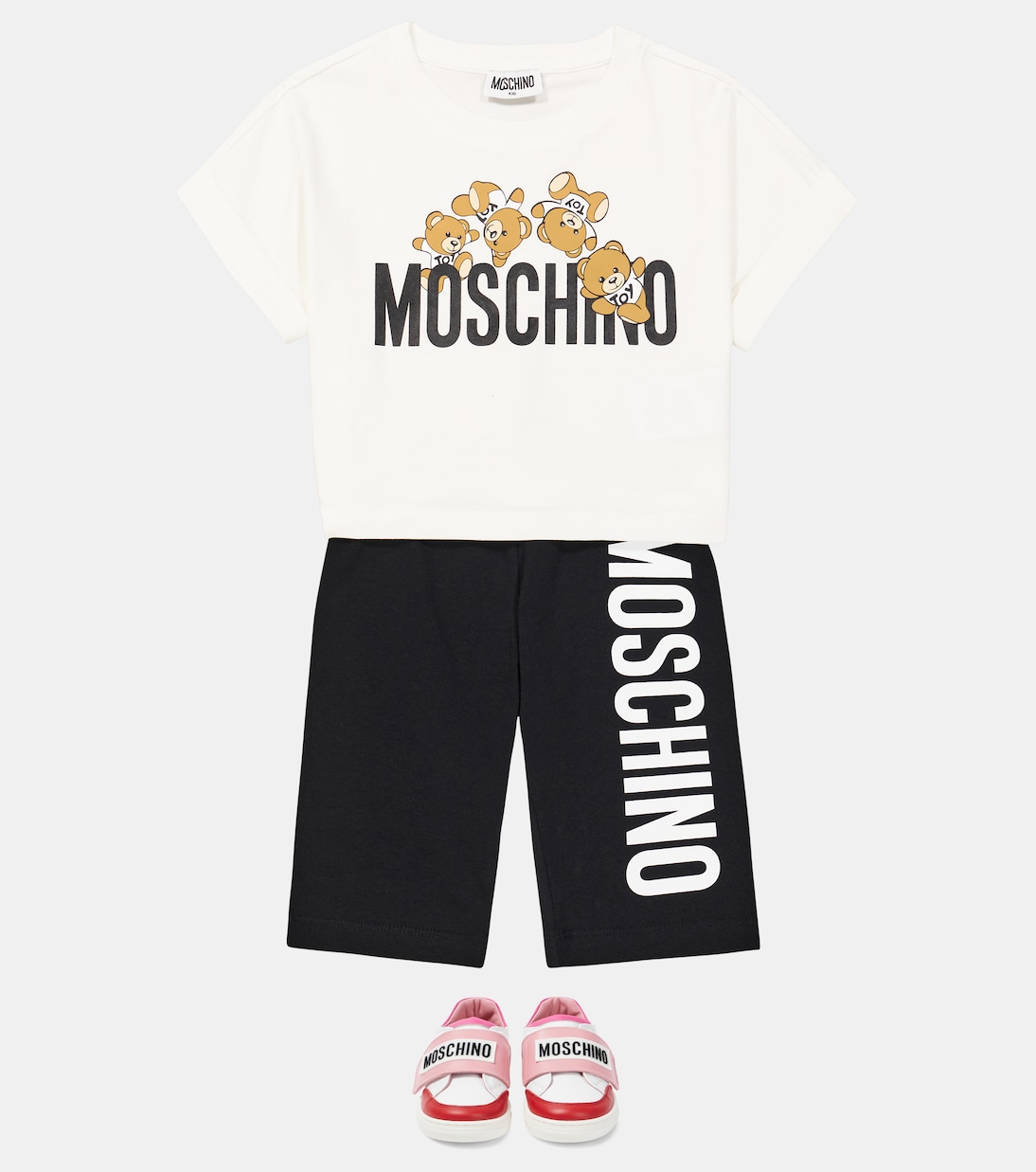 Ensemble t-shirt et short en coton mélangé | Moschino Kids